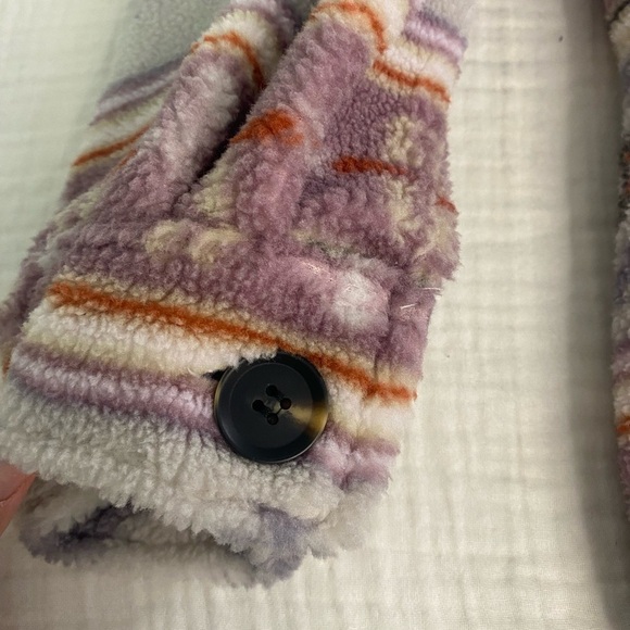 Simply Southern Aztec Gray Sweatshirt Shacket Jacket Sherpa Fleece Medium - Picture 11 of 16